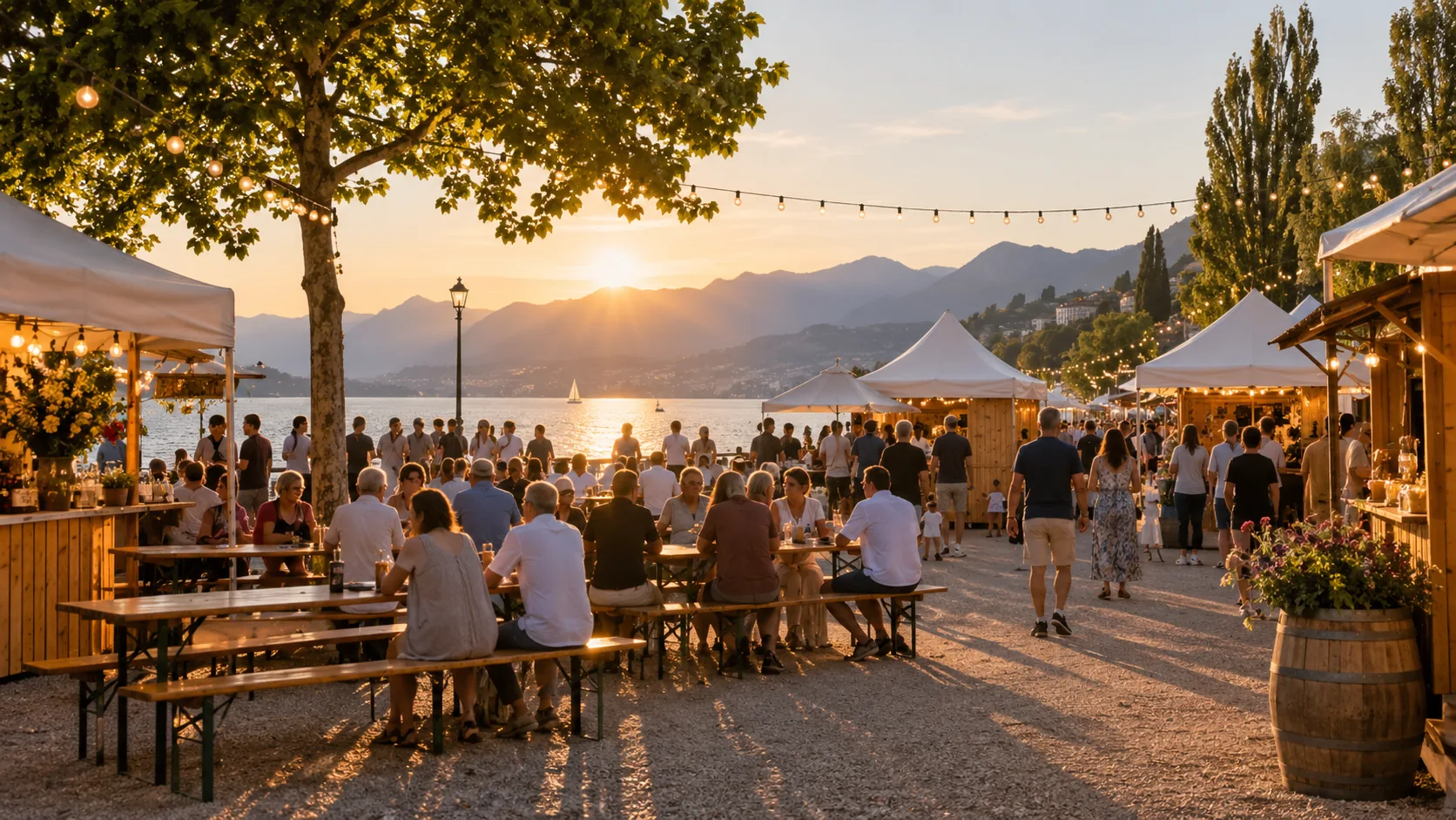 Ambiance d’un événement local sur une terrasse