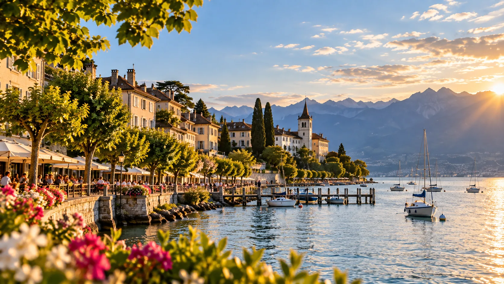 Quais et port de Nyon, région de La Côte