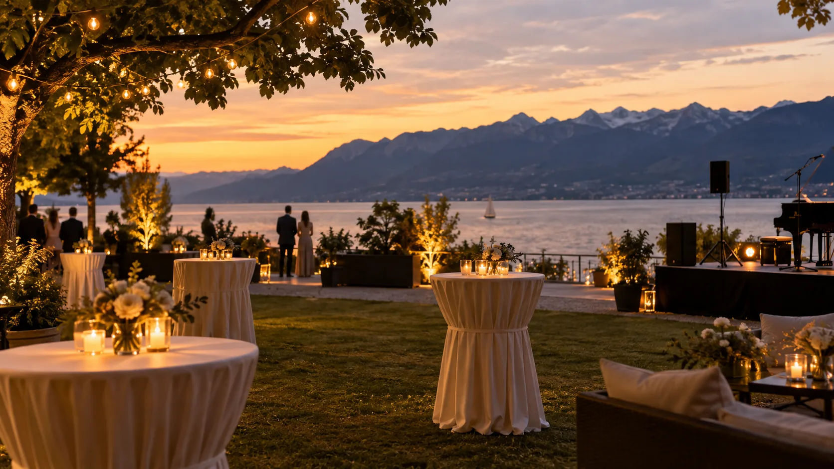 Terrasse accueillant un événement de soutien